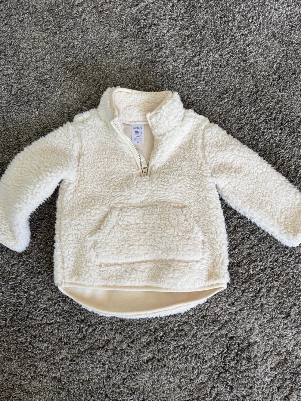Carter’s Cream Sherpa Pullover Hoodie - 18M